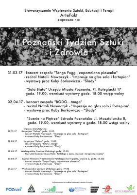 Plakat "II Poznański Tydzień Sztuki i Zdrowia"